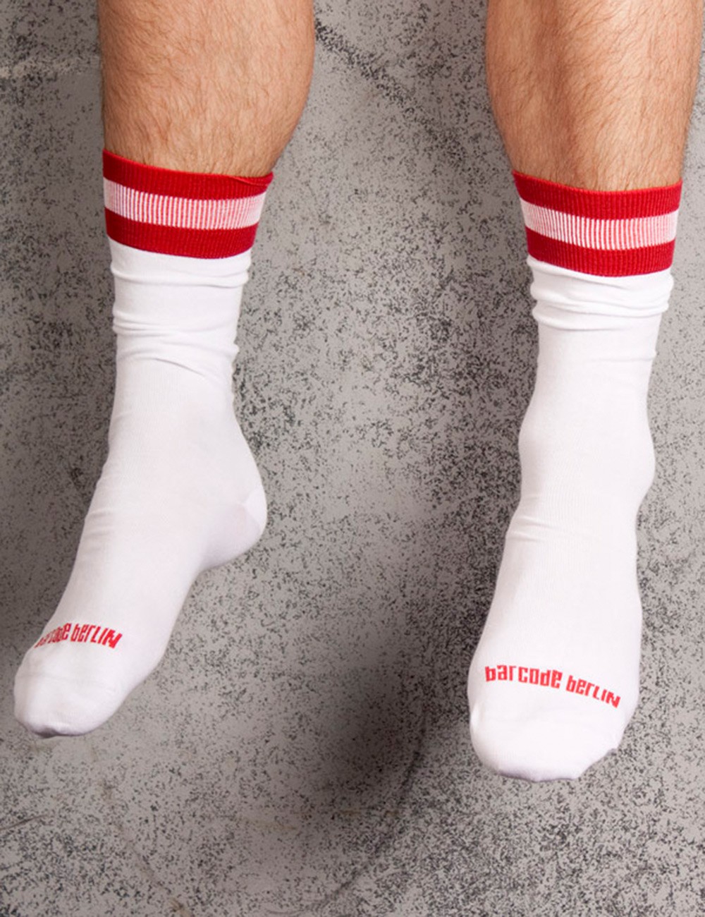 Barcode City Socks - White-Red