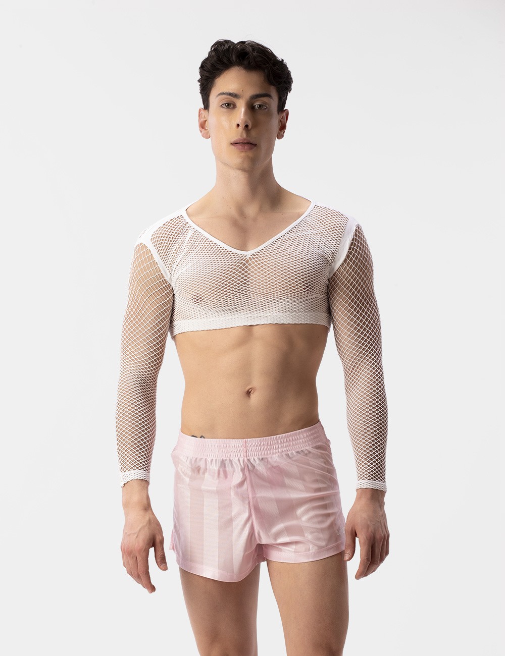 Fishnet Crop Florence - White