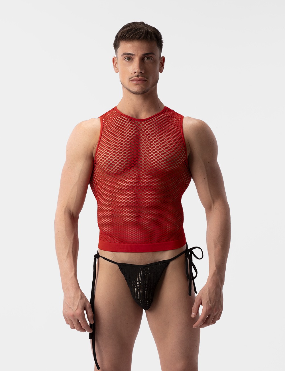 Fishnet Tank Top Stefano - Red