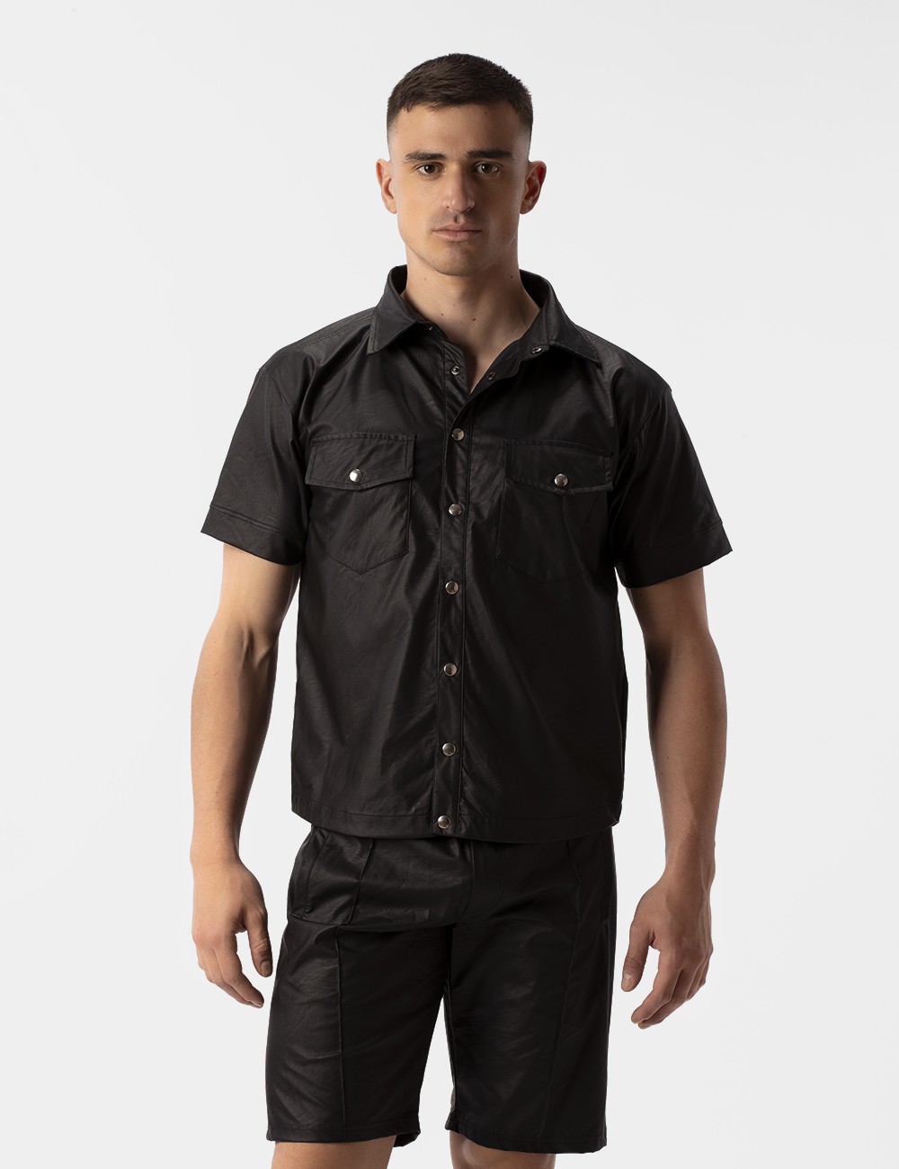 Leather Shirt Teluo - Black