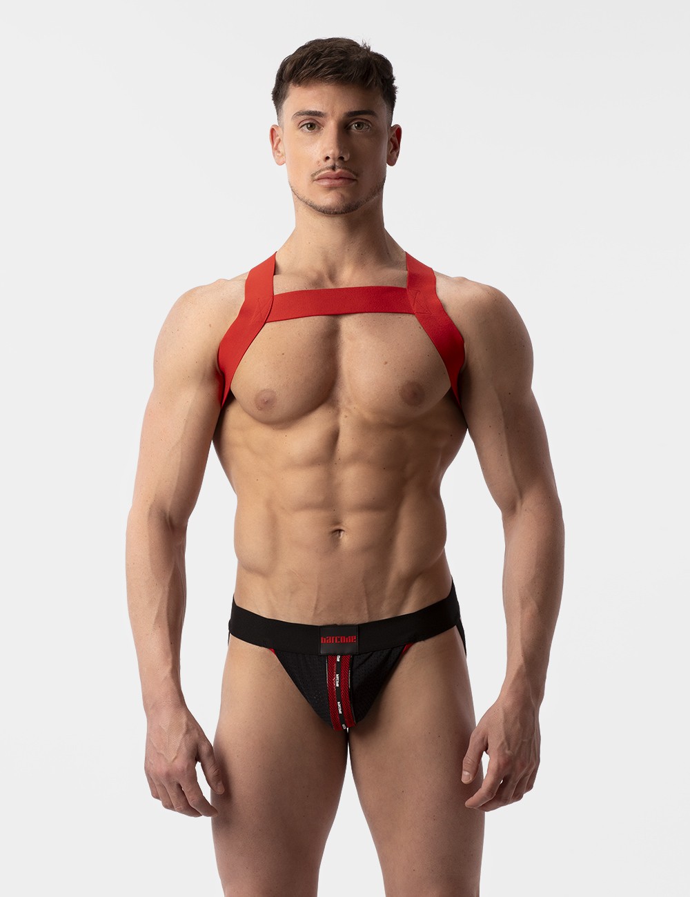 Mesh Jock Tel - Black-Red