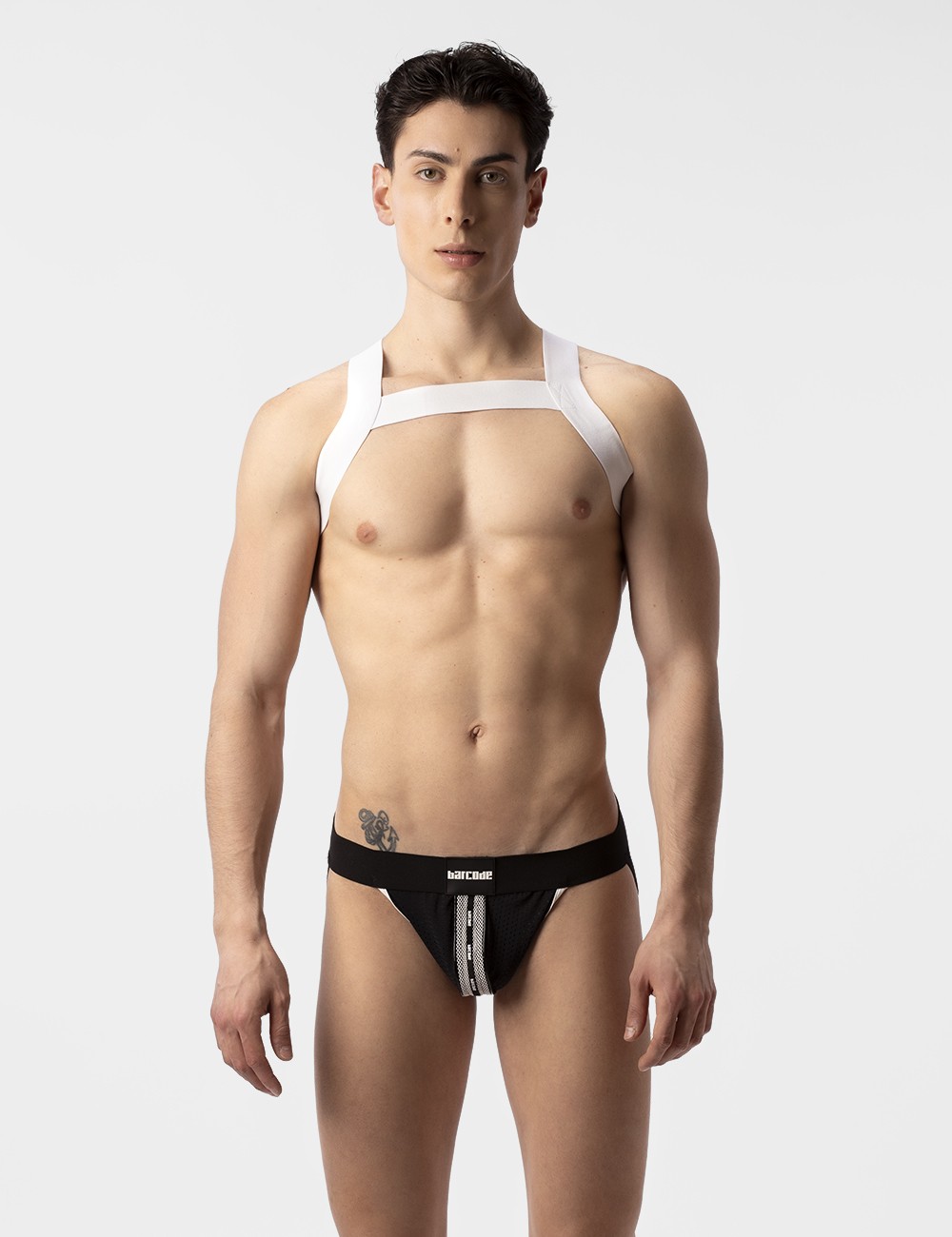 Mesh Jock Tel - Black-White