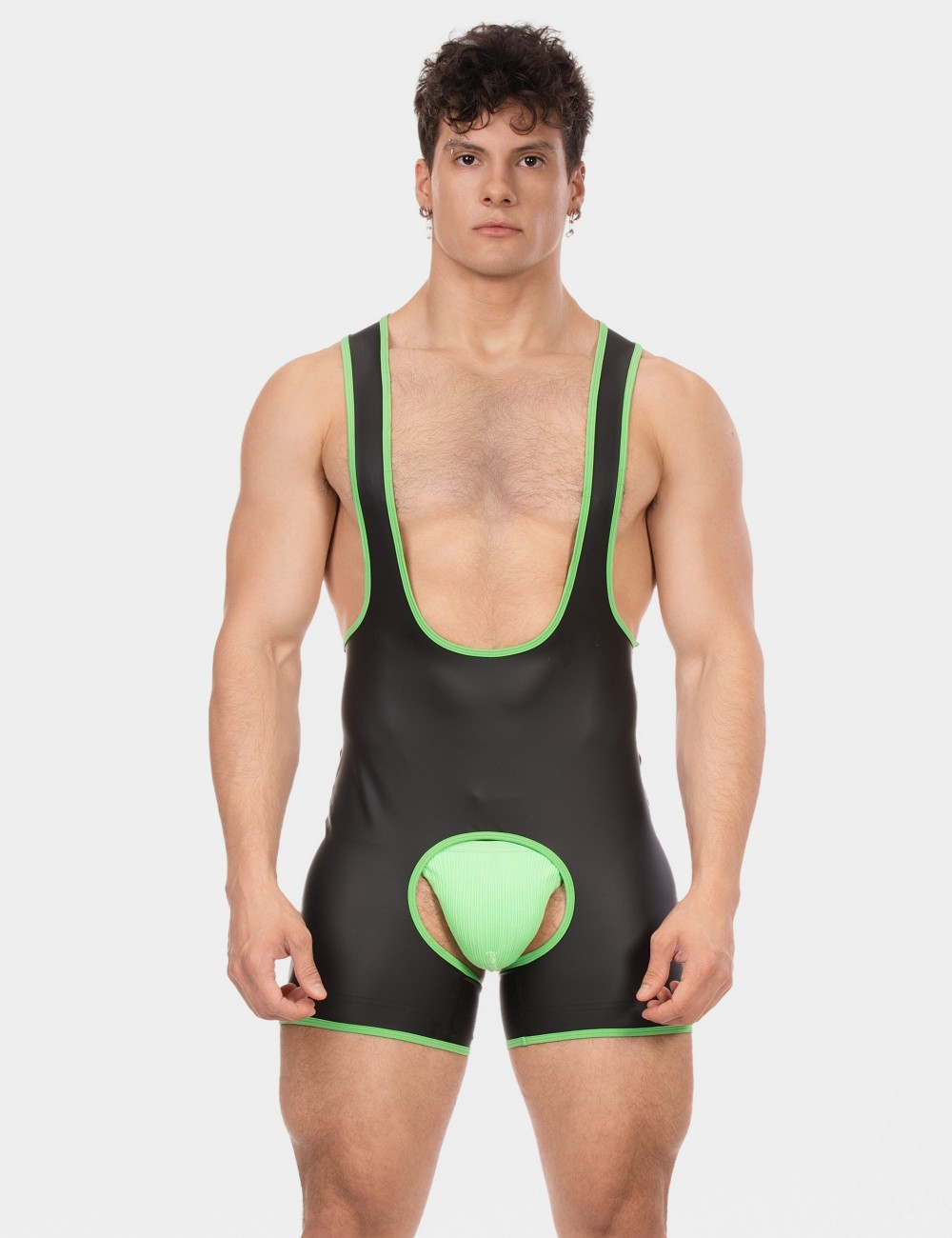 Singlet Kam - Black-Neongreen