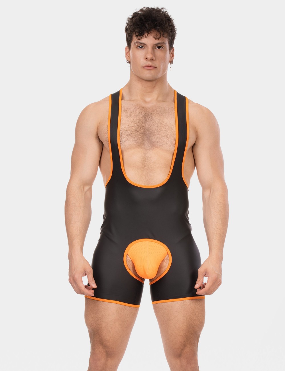 Singlet Kam - Black-Neonorange