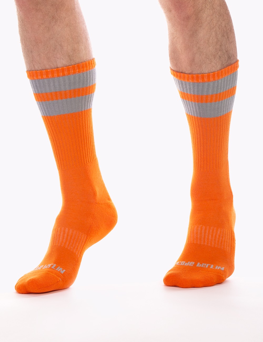 Gym Socks - Neonorange-Grey