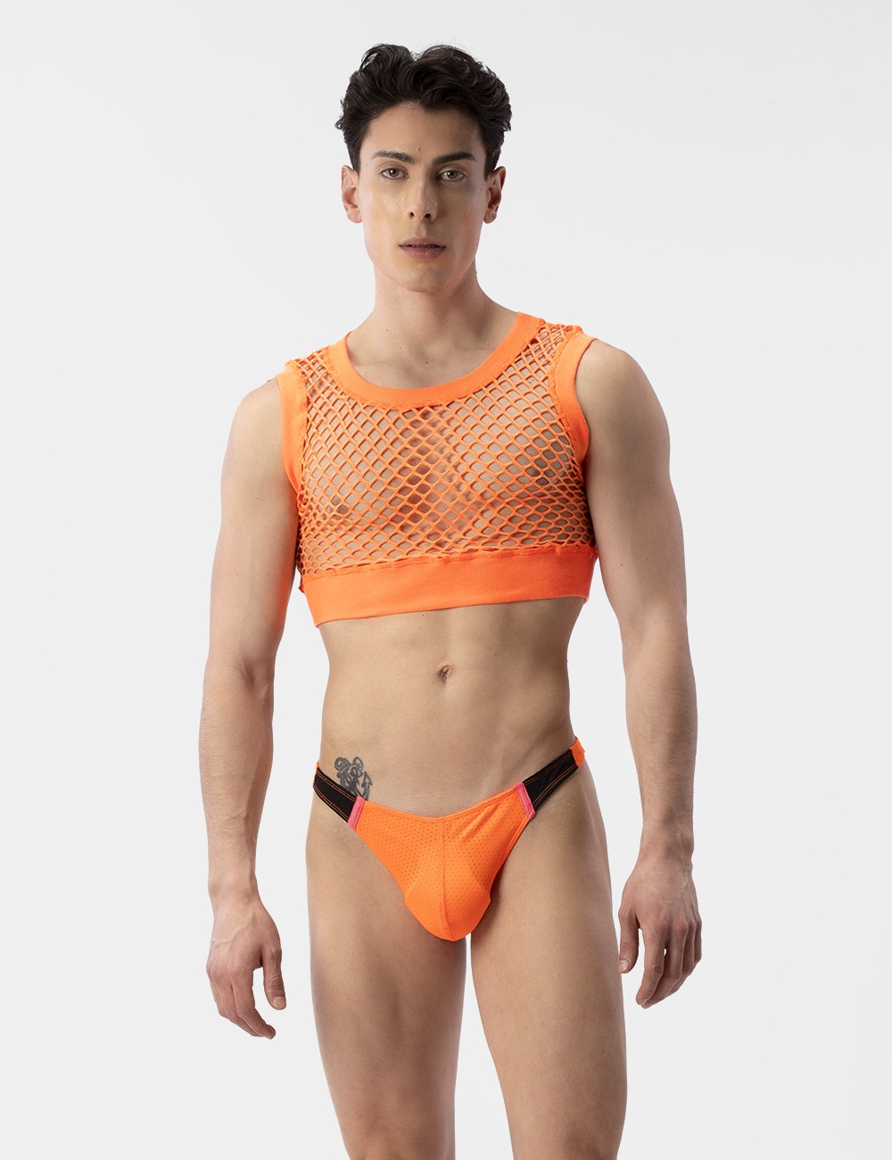 Mesh Crop Arman - Neonorange
