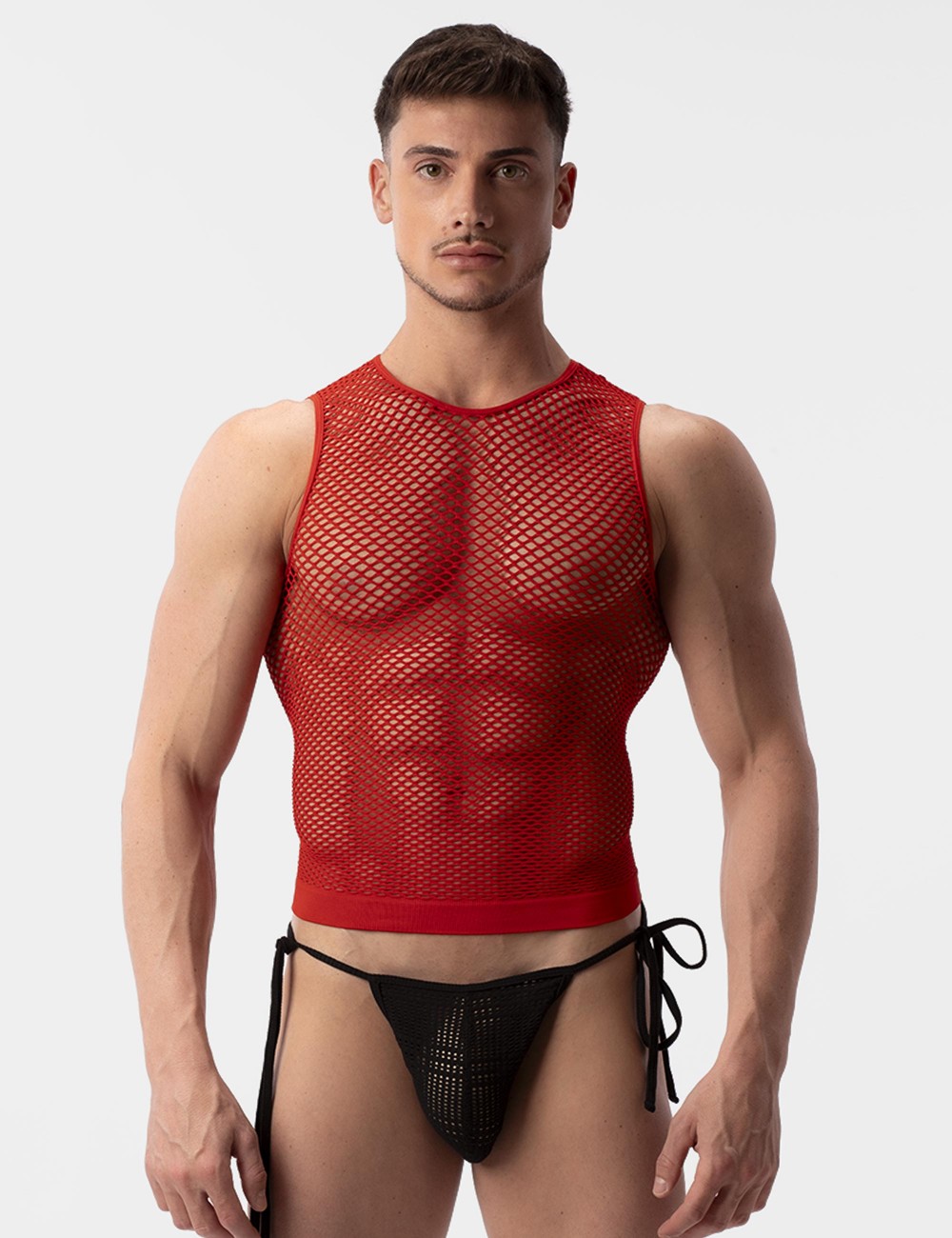 Fishnet Tank Top Stefano - Red
